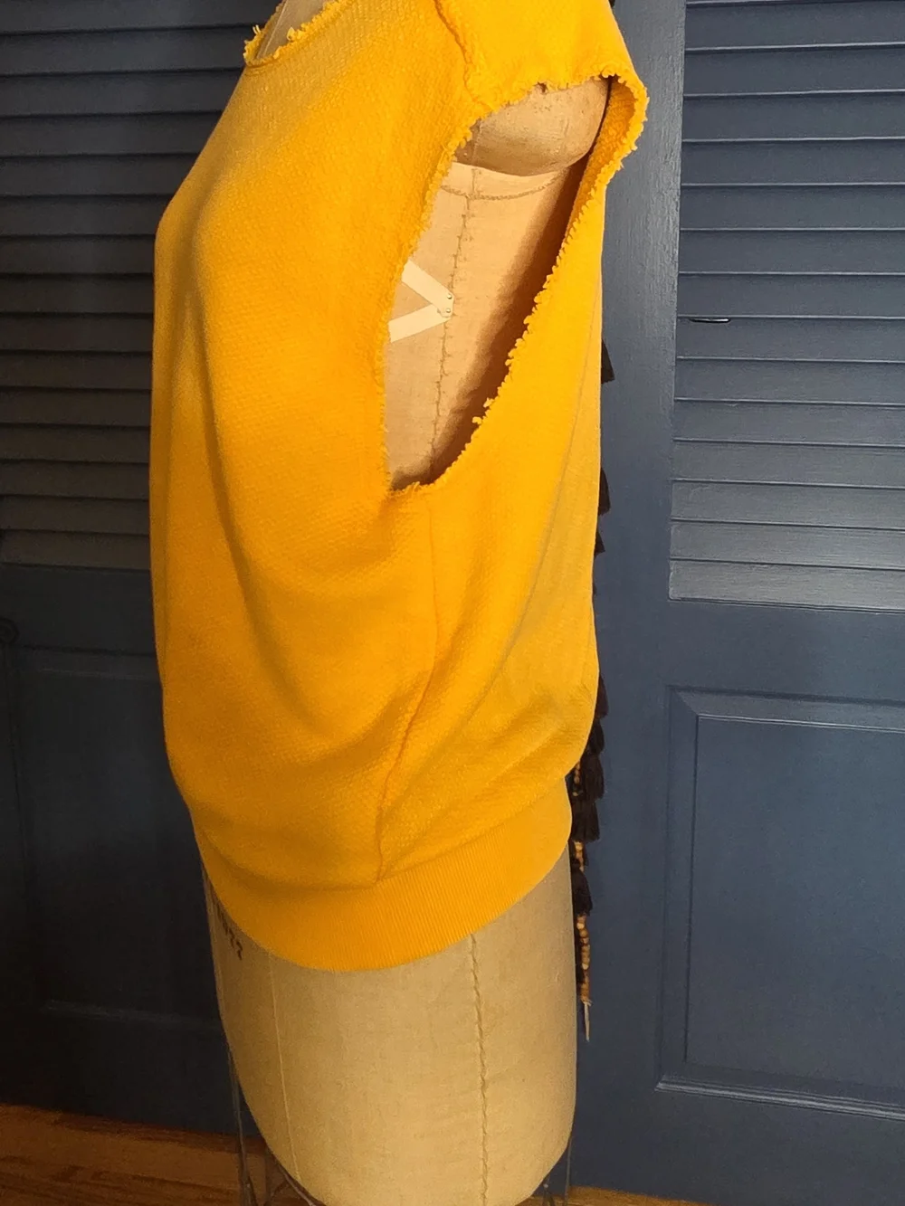 We The Free People So Easy Muscle Sweatshirt Vest California Poppy Yellow M